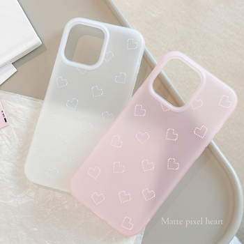 Carcasă inimă în stil pixel pentru iPhone 14 Pro Max – husă TPU moale, personalizabilă, design minimalist coreean