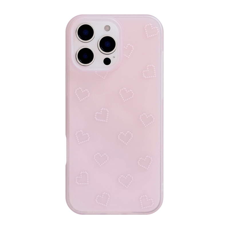 Carcasă inimă în stil pixel pentru iPhone 14 Pro Max – husă TPU moale, personalizabilă, design minimalist coreean