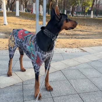Îmbrăcăminte pentru animale de companie cu model tatuaj, respirabilă, anti-pierderii de blană, pentru patru labe, personalizată, amuzantă.