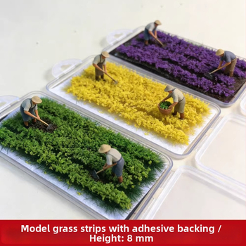 Set de 4 flori și plante artificiale autoadesive pentru dioramă de peisaj mini DIY
