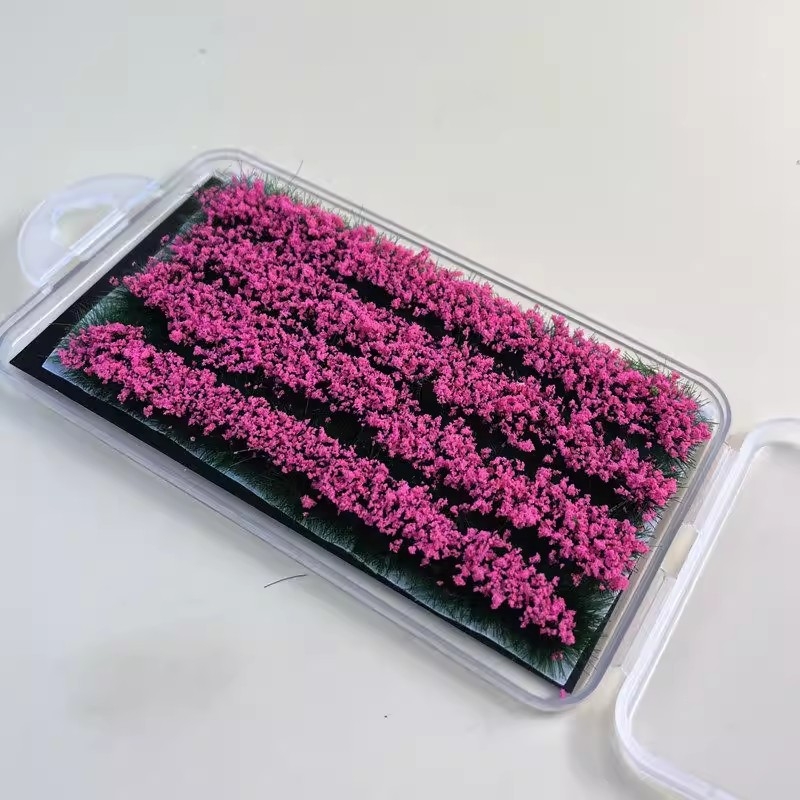 Set de 4 flori și plante artificiale autoadesive pentru dioramă de peisaj mini DIY