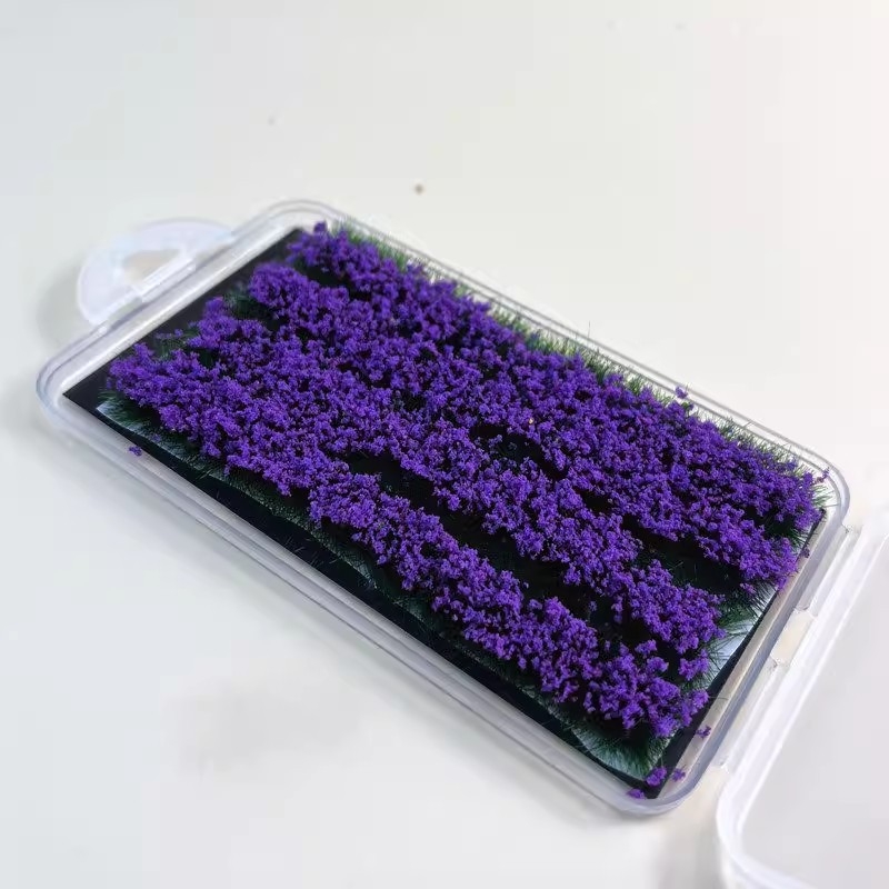 Set de 4 flori și plante artificiale autoadesive pentru dioramă de peisaj mini DIY