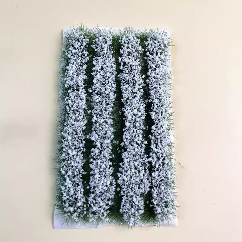 Set de 4 flori și plante artificiale autoadesive pentru dioramă de peisaj mini DIY