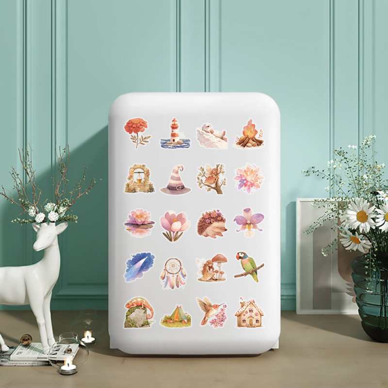 Set de 54 autocolante PET cu zâne drăguțe pentru decorarea huselor de telefon, căștilor și a mașinilor