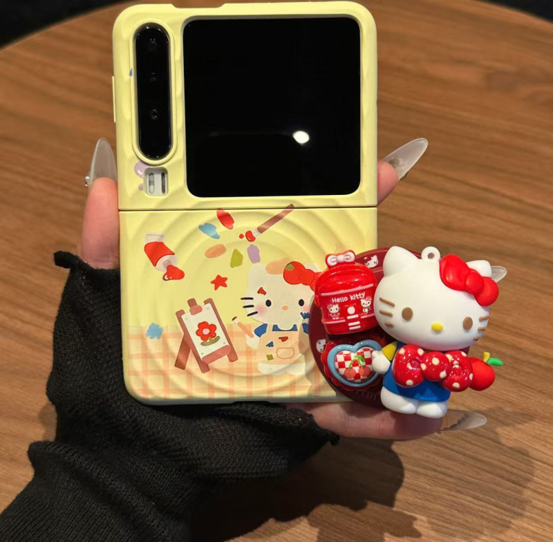Suport magnetic cu pisicuță desen animat pentru husă Huawei Purax – ediție colecție