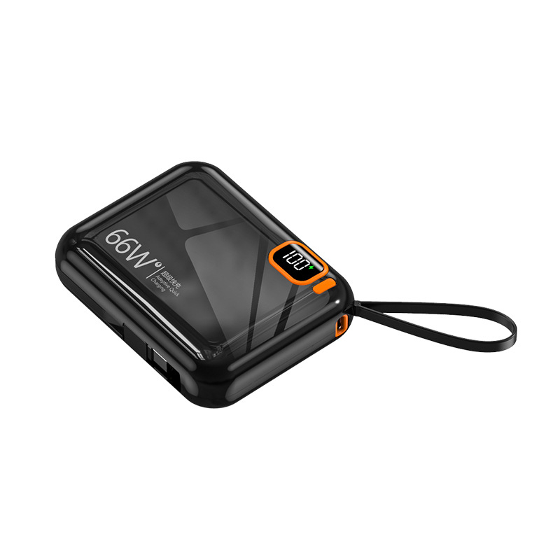 Power Bank 10000mAh cu cablu încorporat, compactă, capacitate mare, stil desen animat, încărcare rapidă PD3.0
