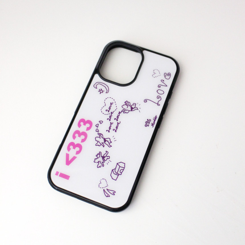 Carcasă din silicon pentru iPhone, protecție completă cu margine neagră, design cu îngeruleț și litere, protecție anti-cadere