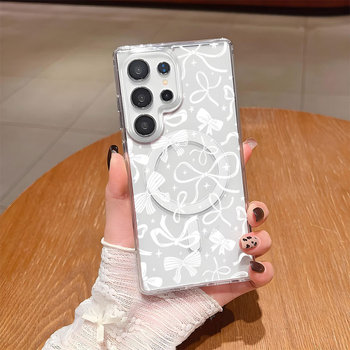 Funda Galaxy S22 cu panglică, ultra-subțire, atingere plăcută, prietenos cu pielea, atașare magnetică, anti-zgârieturi, stil feminin
