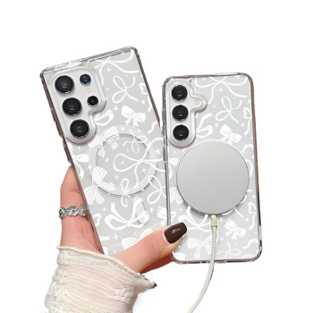 Funda Galaxy S22 cu panglică, ultra-subțire, atingere plăcută, prietenos cu pielea, atașare magnetică, anti-zgârieturi, stil feminin