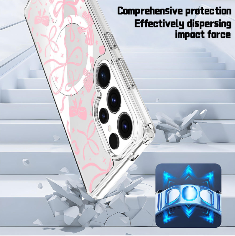 Funda Galaxy S22 cu panglică, ultra-subțire, atingere plăcută, prietenos cu pielea, atașare magnetică, anti-zgârieturi, stil feminin