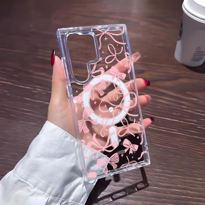 Funda Galaxy S22 cu panglică, ultra-subțire, atingere plăcută, prietenos cu pielea, atașare magnetică, anti-zgârieturi, stil feminin