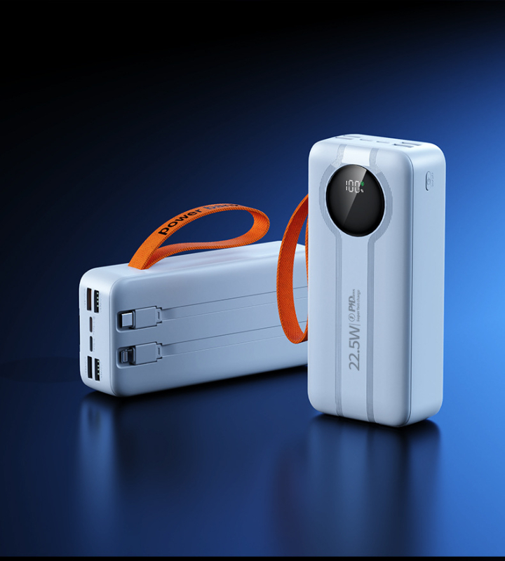 Baterie externă pentru aer liber, 50.000 mAh, afișaj digital, cablu încorporat și ieșire USB, încărcare rapidă