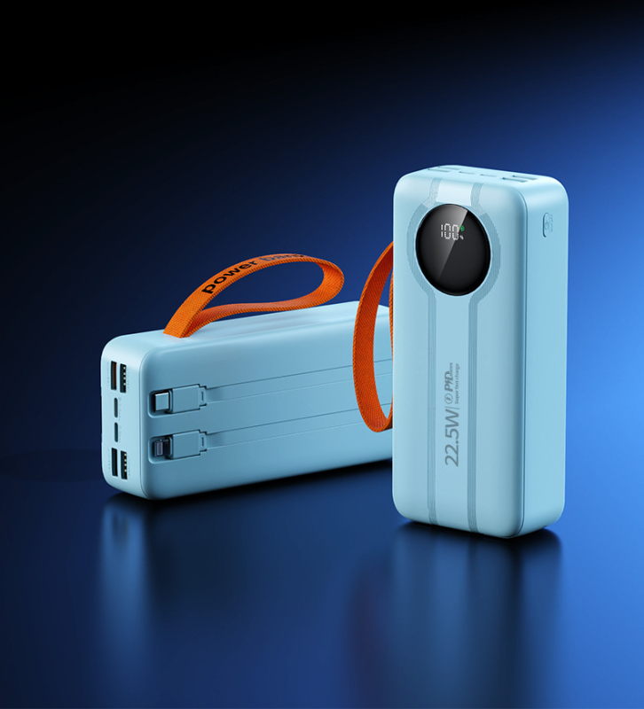 Baterie externă pentru aer liber, 50.000 mAh, afișaj digital, cablu încorporat și ieșire USB, încărcare rapidă