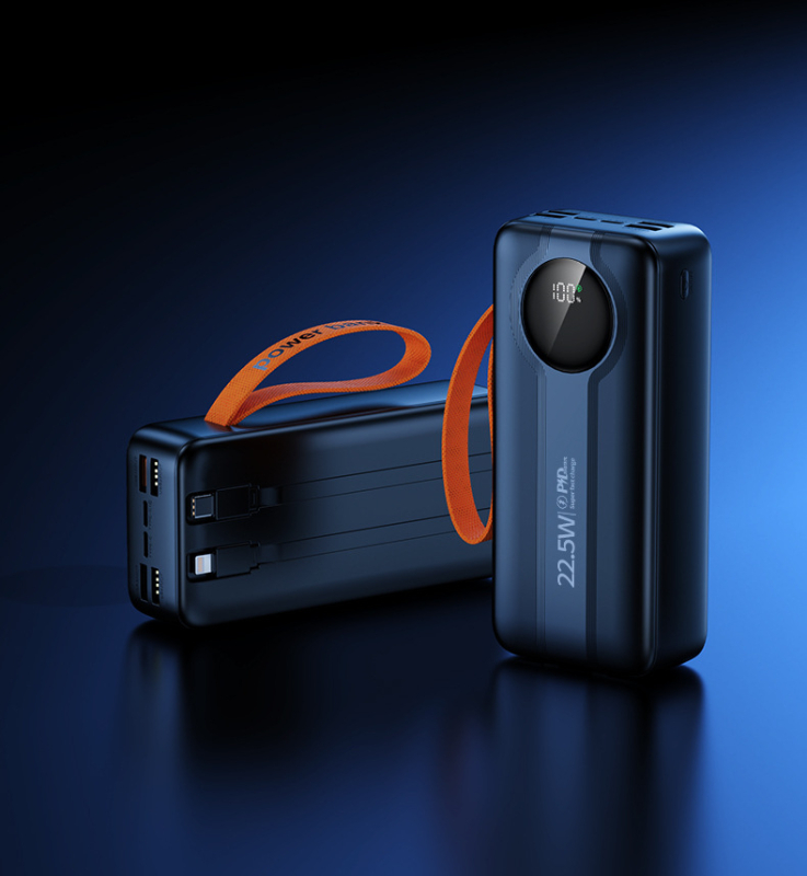 Baterie externă pentru aer liber, 50.000 mAh, afișaj digital, cablu încorporat și ieșire USB, încărcare rapidă