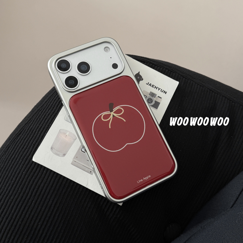 Carcasă de telefon Woowoowoo, stil Niche Ins, design minimalist cu linii, roșu Apple, pentru iPhone 16 Pro Max