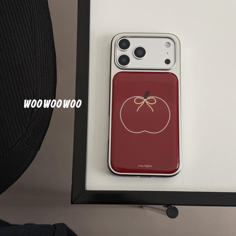 Carcasă de telefon Woowoowoo, stil Niche Ins, design minimalist cu linii, roșu Apple, pentru iPhone 16 Pro Max