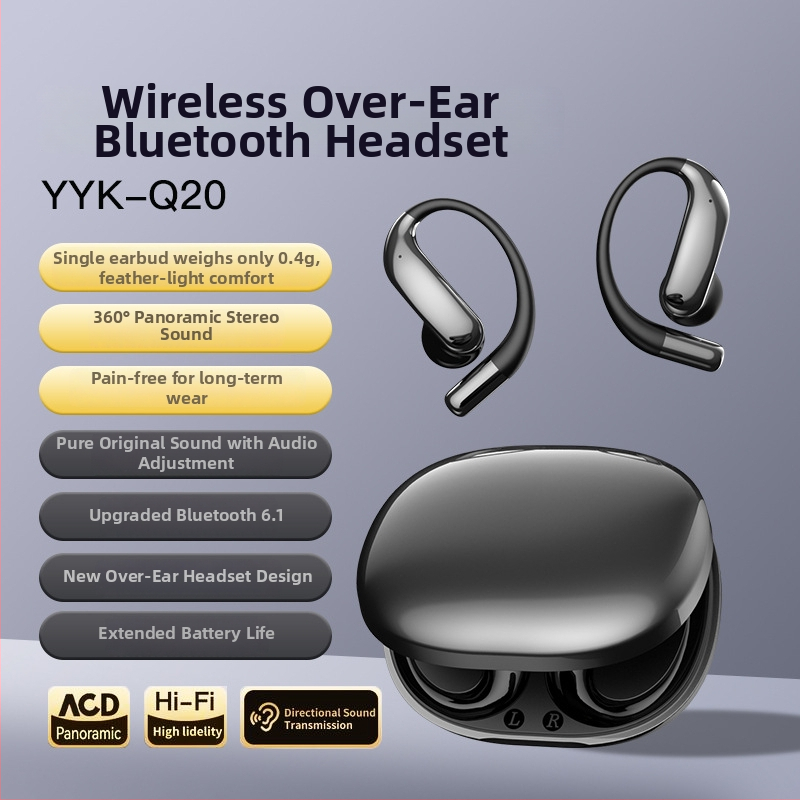 Căști Bluetooth cu traducere în timp real AI, conducție osoasă, design deschis pe ureche
