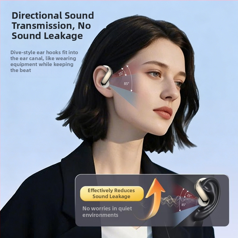 Căști Bluetooth cu traducere în timp real AI, conducție osoasă, design deschis pe ureche