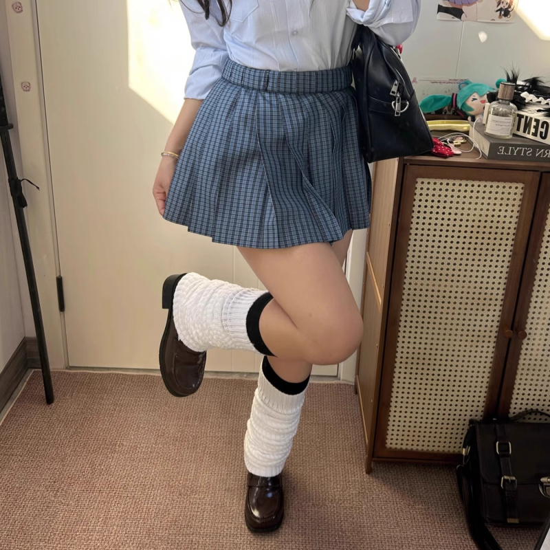 Șosete albe tricotate cu bule, stil japonez JK, până la gambă, Lolita pentru femei