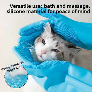 Mănușă de baie din silicon pentru animale de companie și perie de masaj pentru câini și pisici