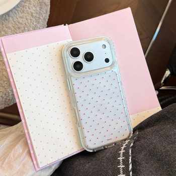 Husă pentru iPhone 14 Pro Max, stil Ins, buline polka, transparentă