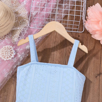Set pentru fetițe: top cu bretele și fustă lungă, stil casual de vacanță