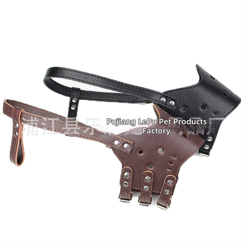 Mască de bot din piele pentru câini, anti-lătrare, anti-mușcare, reglabilă, accesorii pentru animale de companie