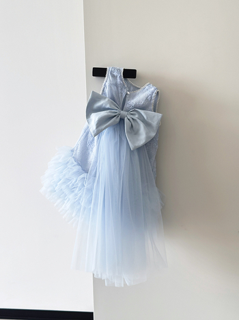 Rochie de vară pentru fete, cu plasă și fundă cu fluture, rochie tutu, 2026