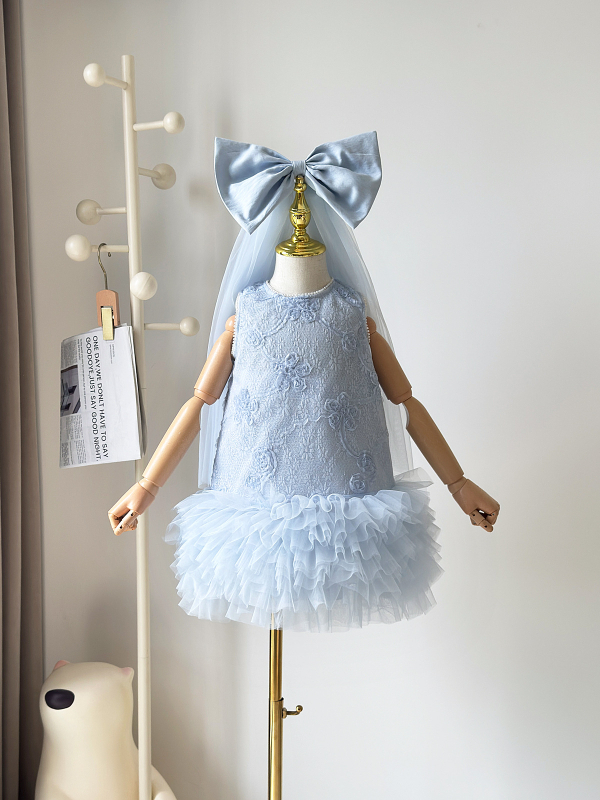 Rochie de vară pentru fete, cu plasă și fundă cu fluture, rochie tutu, 2026