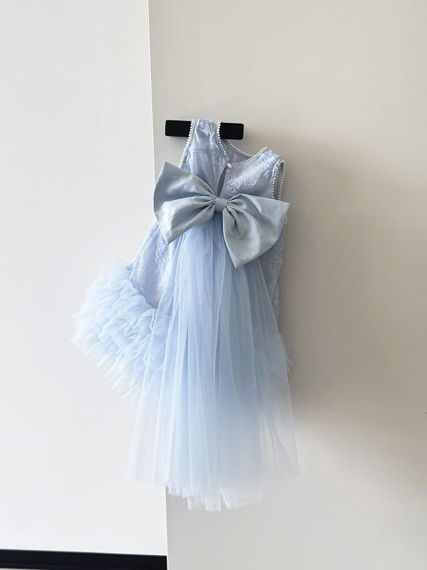 Rochie de vară pentru fete, cu plasă și fundă cu fluture, rochie tutu, 2026