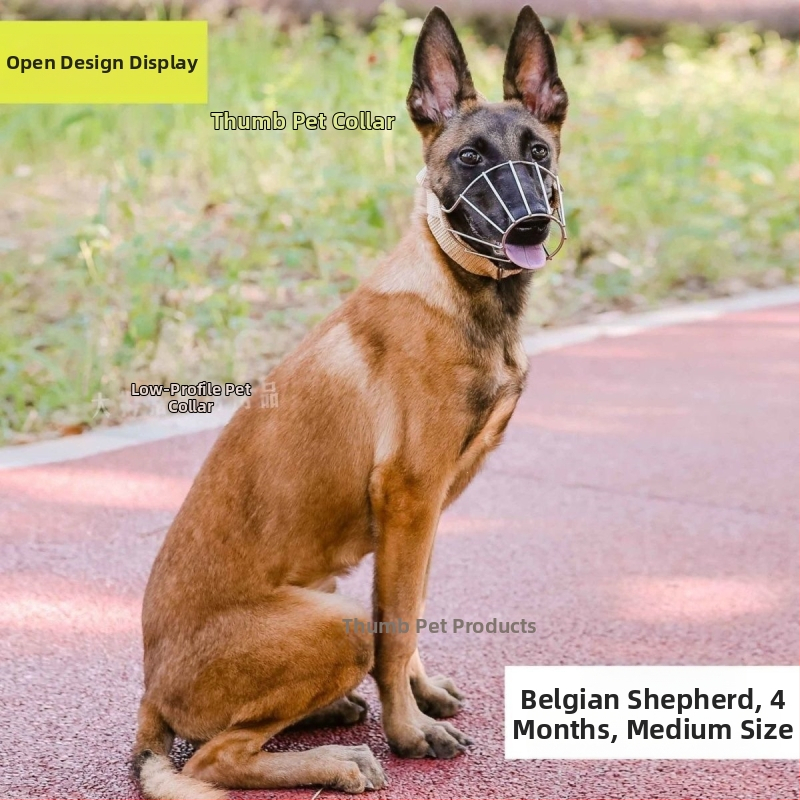 Botniță metalică pentru câini de talie medie spre mare; anti mușcătură, anti lătrăt și anti mestecat; potrivită pentru Malinois și German Shepherd
