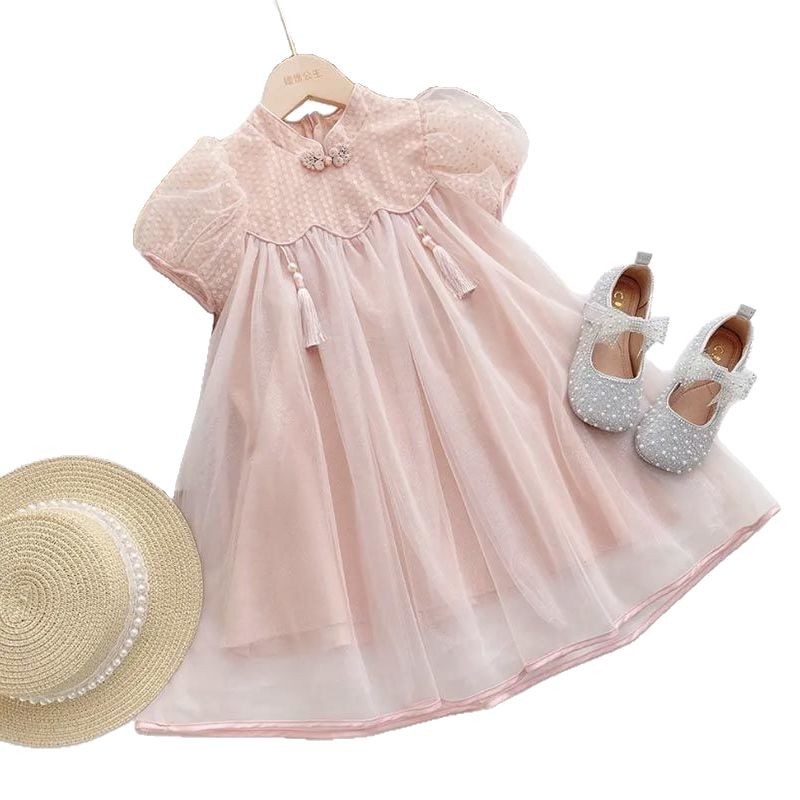 Rochie de prințesă pentru fete, cu strat de plasă, imprimeu floral, fără mâneci, protecție UV