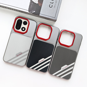 Carcasă din piele sintetică pentru OnePlus 15T, protecție anti-cadere, stil business minimalist, design cu trei dungi oblice
