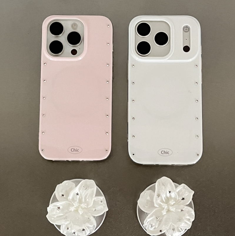Carcasă dură cu cristale și suport în formă de floare de crin pentru iPhone 14–17