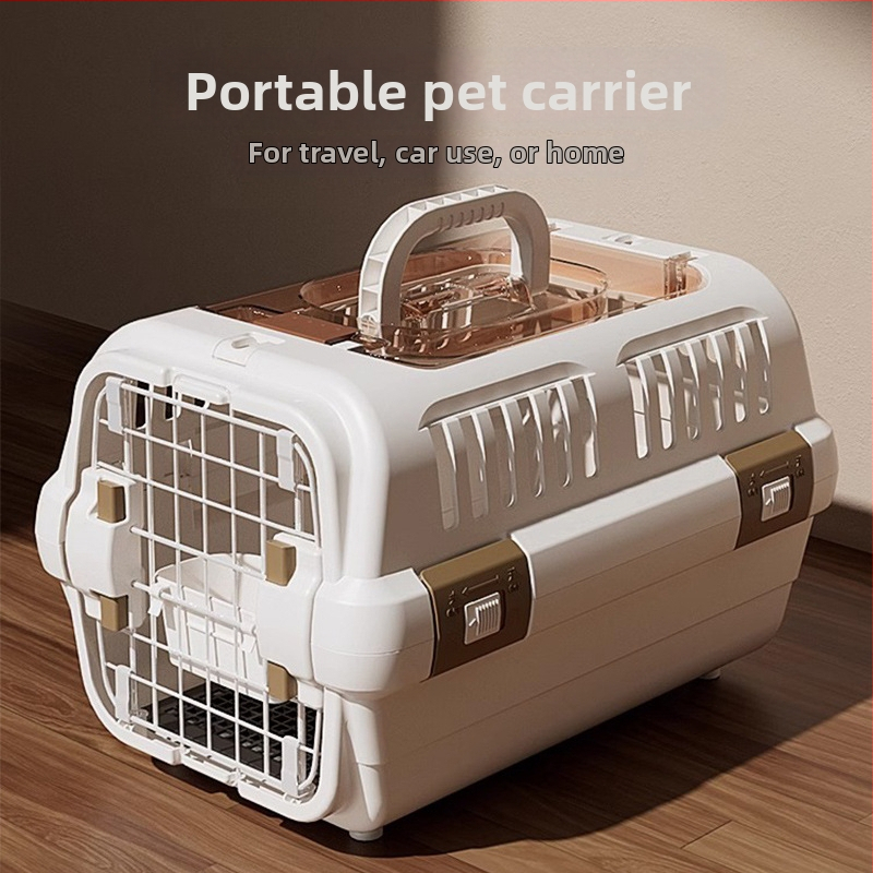 Cușcă de transport portabil din PP pentru pisici și câini, pentru călătorii