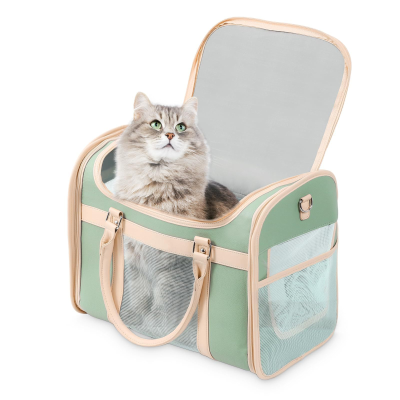 Geantă de transport pentru animale de companie, respirabilă, portabilă, pentru pisici și câini, cu capacitate mare.