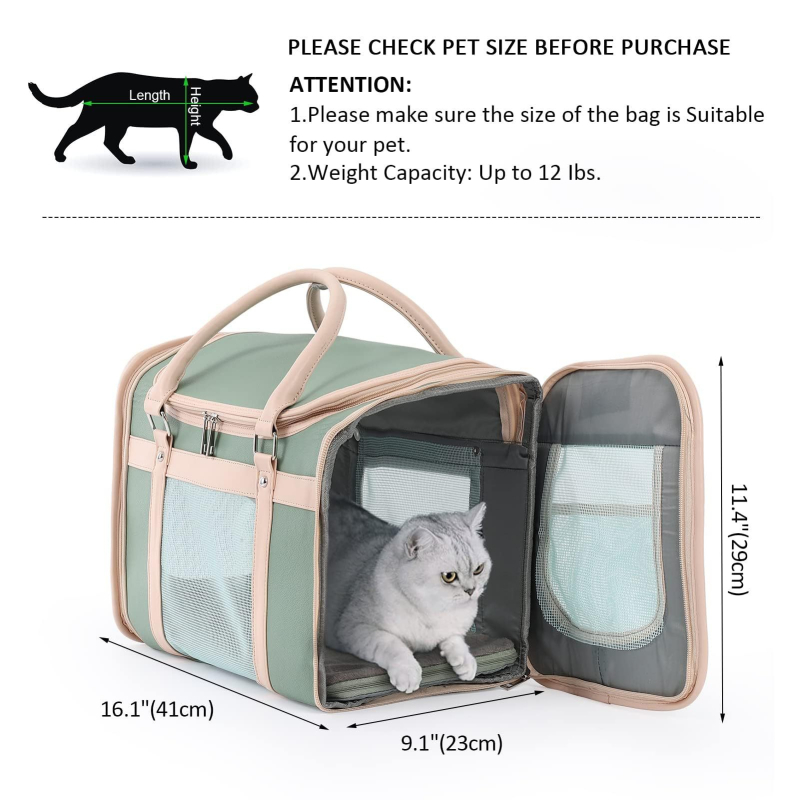 Geantă de transport pentru animale de companie, respirabilă, portabilă, pentru pisici și câini, cu capacitate mare.