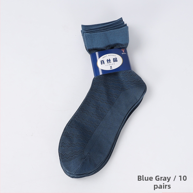 Șosete bărbați din nylon, până la gambe, respirante, subțiri, cu dungi, control al mirosului, vară
