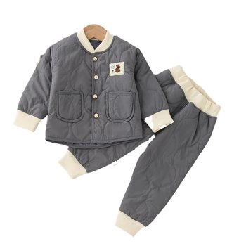 Set două piese pentru copii: geacă căptușită cu bumbac și pantaloni, pentru toamnă și iarnă, imprimeu desene animate, material poliester-bumbac, 1–3 ani