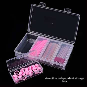 Box în box cu 4 compartimente, organizator independent de depozitare, compatibil pentru depozitarea instrumentelor de makeup, a produselor de styling, a artelor de unghii și a unghiilor purtabile
