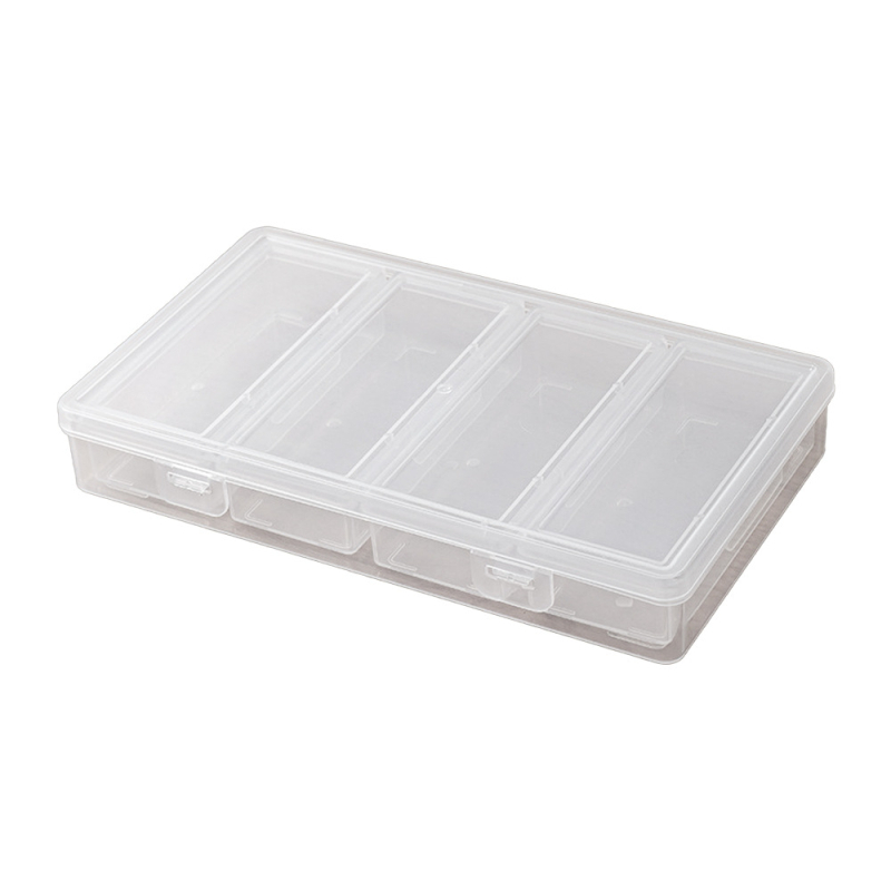 Box în box cu 4 compartimente, organizator independent de depozitare, compatibil pentru depozitarea instrumentelor de makeup, a produselor de styling, a artelor de unghii și a unghiilor purtabile