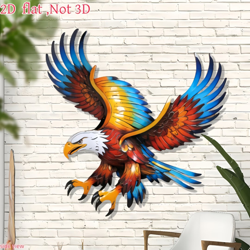 Decor de perete din oțel cu vultur zburător – stil european și american – decor pentru gard exterior, curte, grădină, sufragerie și dormitor.