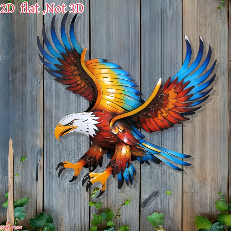 Decor de perete din oțel cu vultur zburător – stil european și american – decor pentru gard exterior, curte, grădină, sufragerie și dormitor.