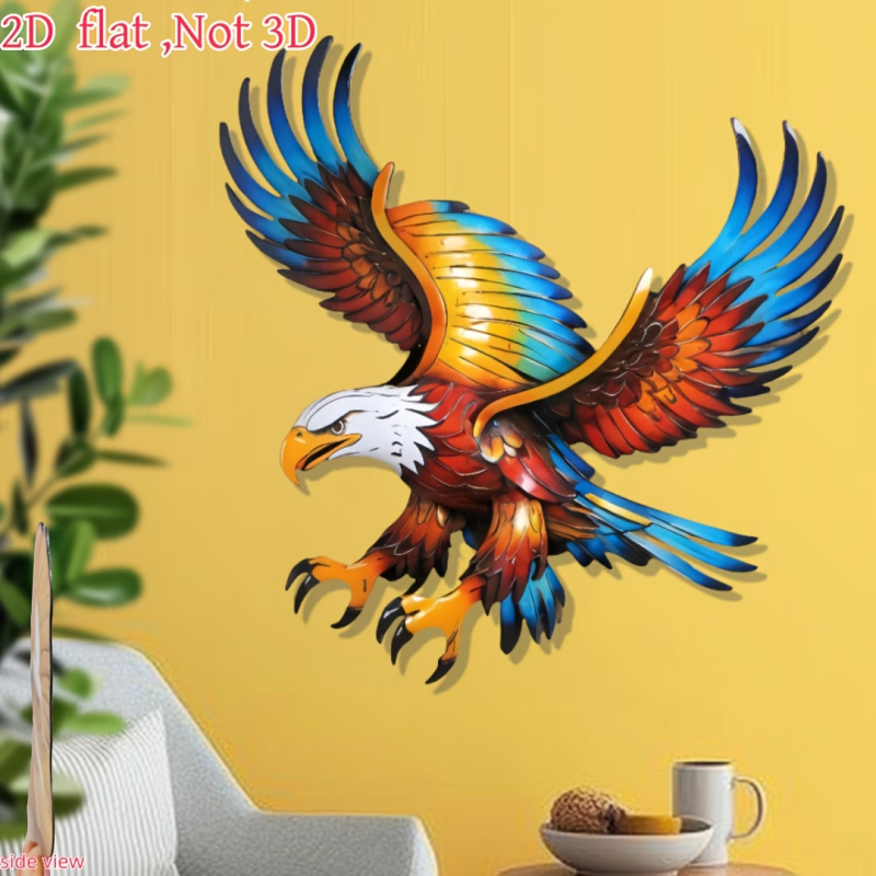 Decor de perete din oțel cu vultur zburător – stil european și american – decor pentru gard exterior, curte, grădină, sufragerie și dormitor.