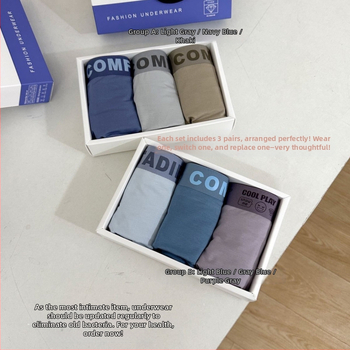 Cocky Kiss boxeri bărbați, cu senzație de bumbac, antibacterian, model D838, vară, respirabili, prietenoși cu pielea