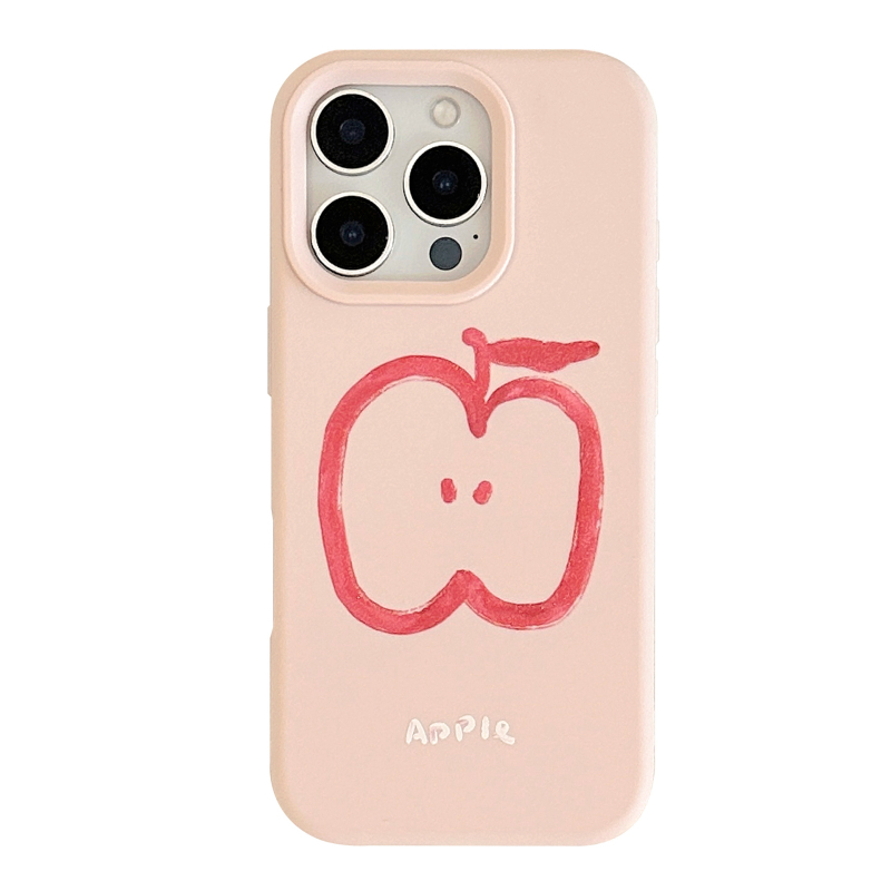 Husă moale TPU pentru iPhone 14 Pro Max cu artă de fructe în linii, inspirație Instagram, culori roz galben mov