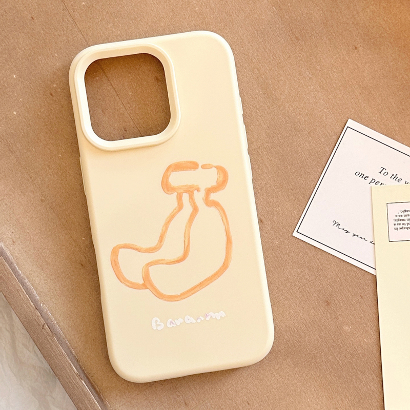 Husă moale TPU pentru iPhone 14 Pro Max cu artă de fructe în linii, inspirație Instagram, culori roz galben mov