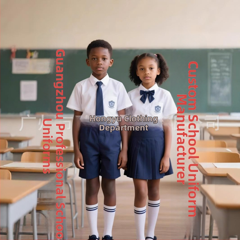 Cămașă albă de uniformă școlară, unisex, fabricată la comandă după designul dvs., pentru școala primară.