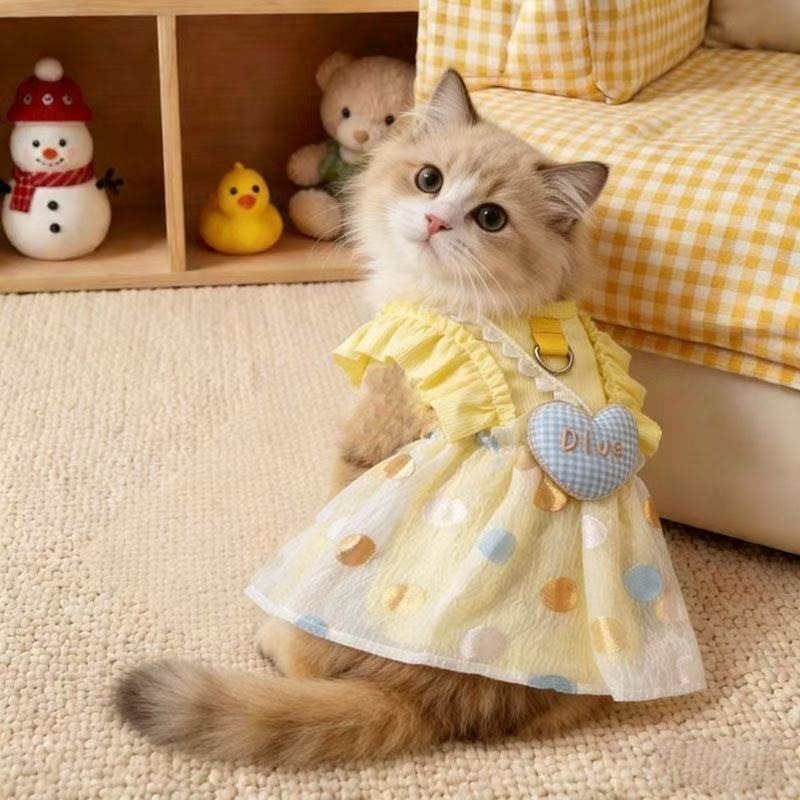 Rochie bubble răcoroasă din mătase de gheață pentru Bichon, îmbrăcăminte de vară respirabilă pentru pisici și câini, protecție solară