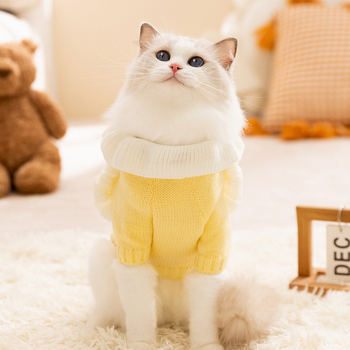 Pulover tricotat de toamnă-iarnă pentru pisici și câini, gros și cald, design drăguț de rochie prințesă